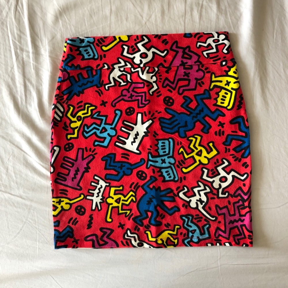 Keith Haring pencil short skirt